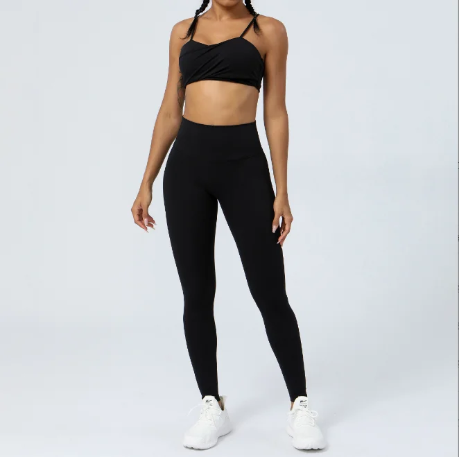 S-XXL 2 Piece yoga fitness wear sexy Sport Bra High Waist No Camel Toe Yoga Leggings Gym Clothes Set Tracksuit