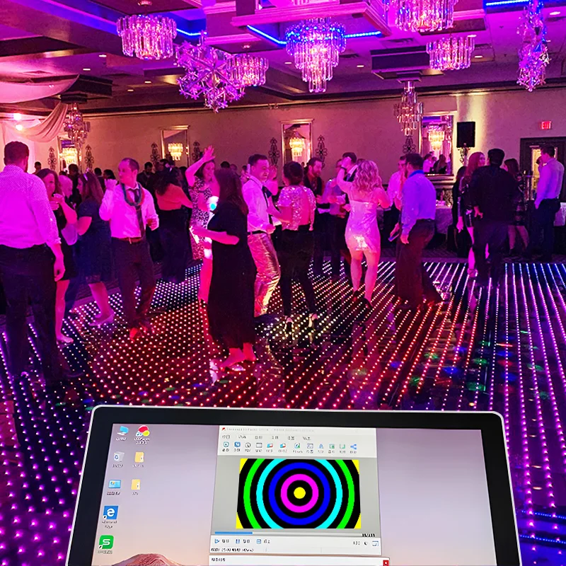 Portable digital dance panel 8*8 pixels Dance Floor Light Wedding Party Show Magnetic 64 Pixels LED Dance Floor