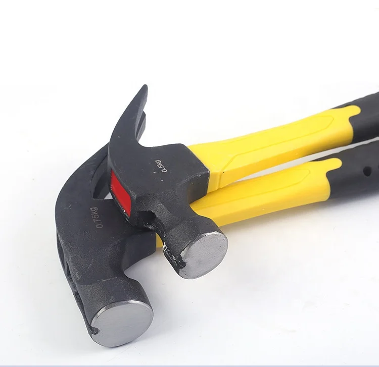 Professional 0.25 Kg 0.5 Kg 0.75 Kg Forged Carbon Steel Carpenters Claw Hammer With Tubular Handle