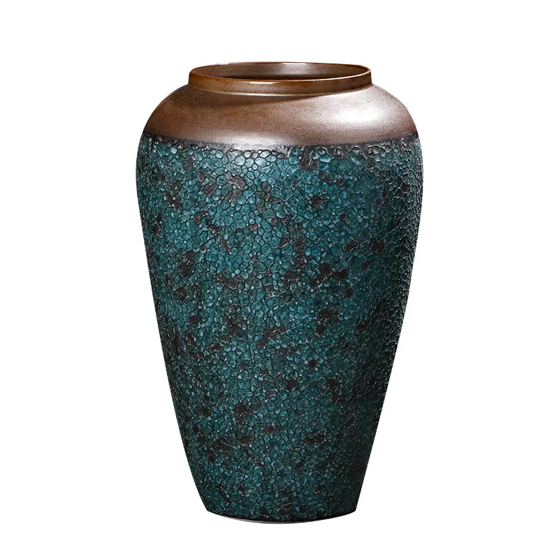 
Modern new Chinese ceramic crafts vase ornaments handmade porcelain living room TV cabinet porch home decoration ornaments 