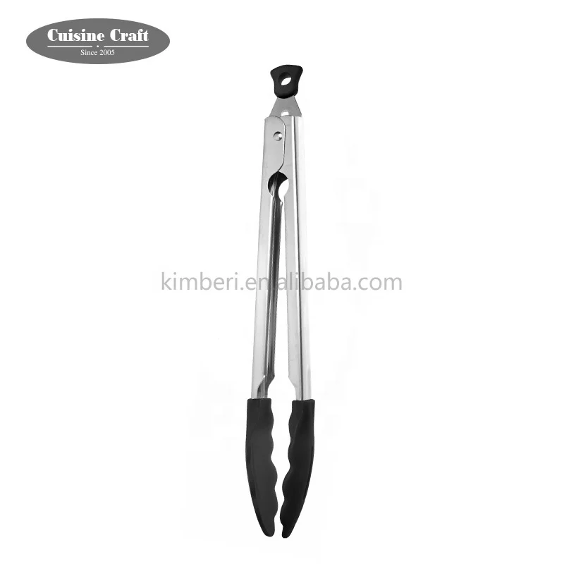 Good quality mini mylon silicone stainless steel kitchen fish food tongs