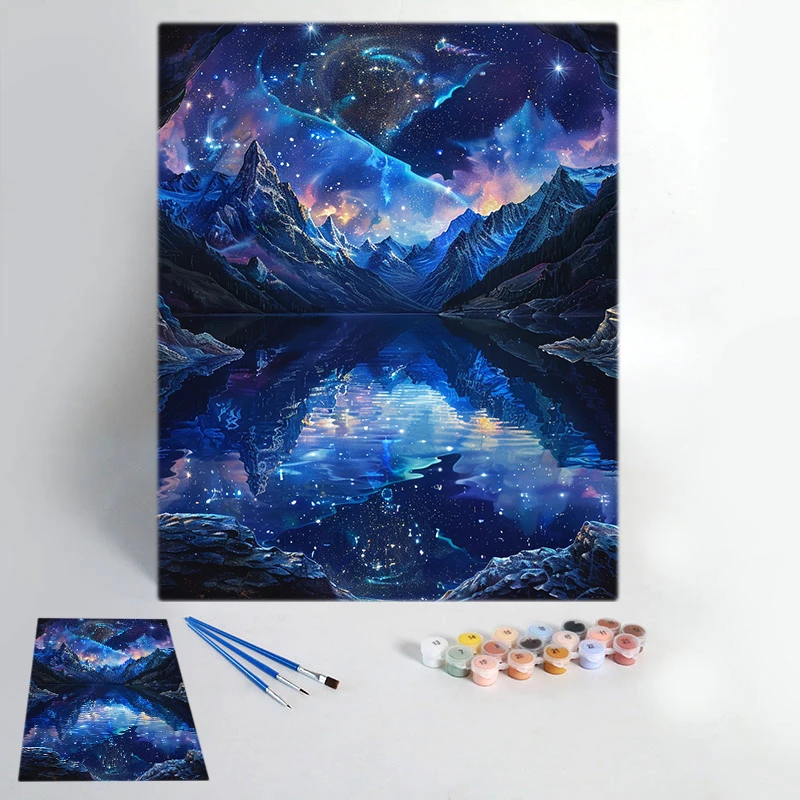 Wholesale Large Magic Night Landscape Paint by Number Kit for Adults DIY Canvas Painting for Beginners