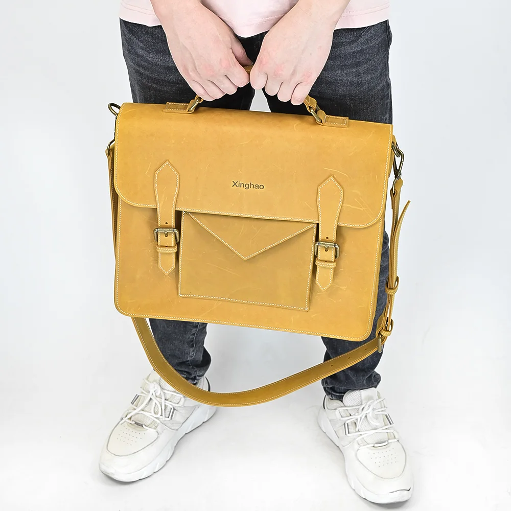 New Leather Briefcase Men Large Capacity Laptop Bag High Quality Messenger Bags for Business