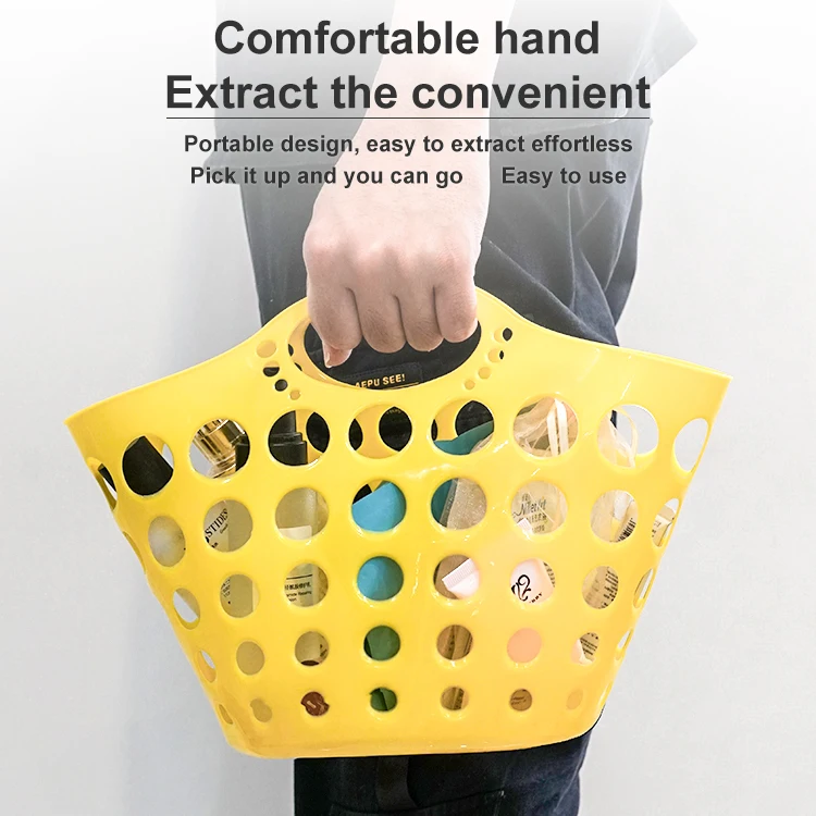 Factory ODM/OEM Customized bathroom portable soft plastic PE laundry basket laundry mesh basket