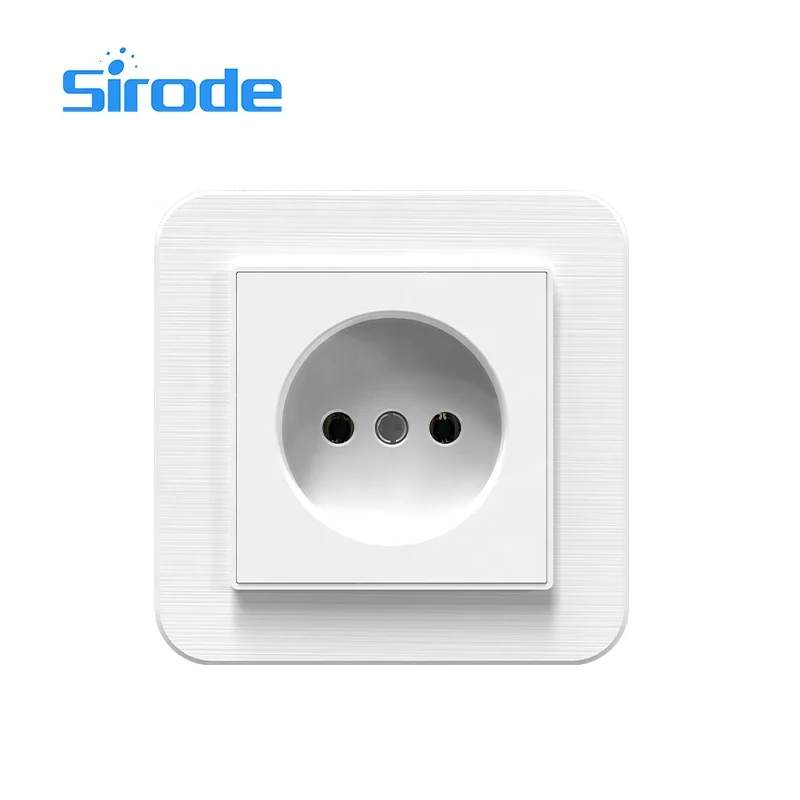 Sirode 9223 Series Europe Standard Modern White 2 Gang 2 Way Electrical Wall Light Switches And Sockets For Home