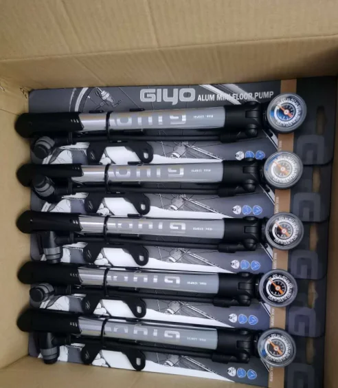 120 PSI GIYO Bike Air Pump with Pressure Gauge Mini Portable Bicycle Tire Pump fits Presta Schrader Dunlop Valve MTB Bike Pump