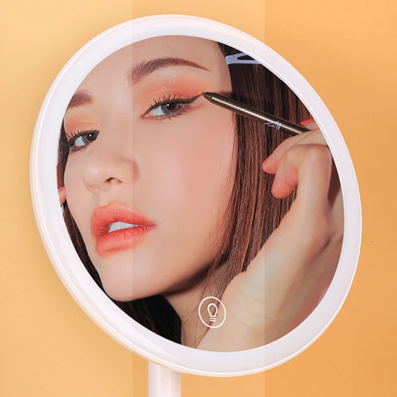 Multifunctional Desktop LED Makeup Mirror Custom Smartphone Wireless Charging Makeup Mirror