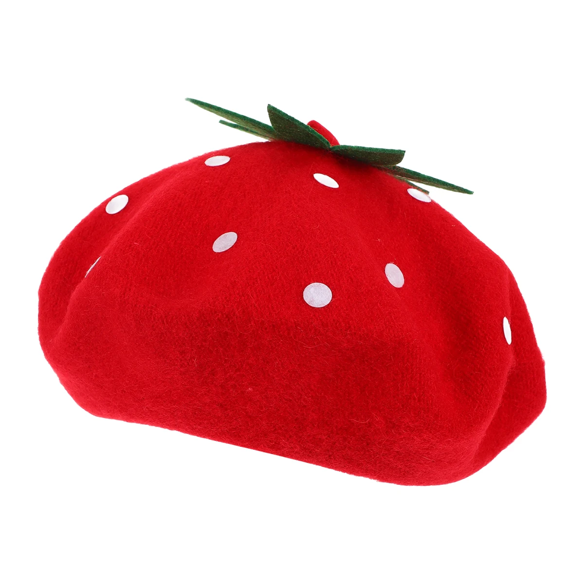 Cute Strawberry Winter Wool Beret Hat Classic French Artist Beanies Cap for Women Girl