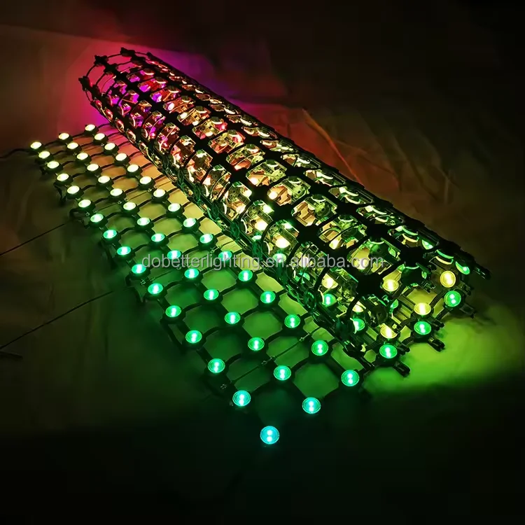 Flexible IP68 Waterproof LED Mesh Display Screen for Glass Curtain Building Grid Pixel point Light  LED Screen Artnet  control