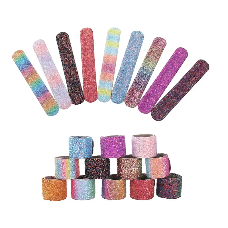 Amazon hot sale Snap Glitter Slap Bracelet Kids Sequin Slap Bracelets Bulk Flip Wristband Bracelet