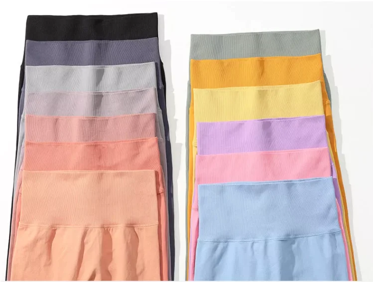 MOQ 1 Women Soft Sport Wear Scrunch Butt Lift Seamless Leggings Custom Ribbed Push Up Booty Workout Gym Fitness Yoga Tights