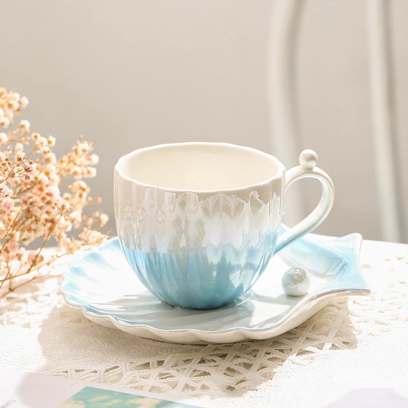 Nordic creative ceramic coffee cup and saucer set, family restaurant hotel Minimalist afternoon tea lovers mug