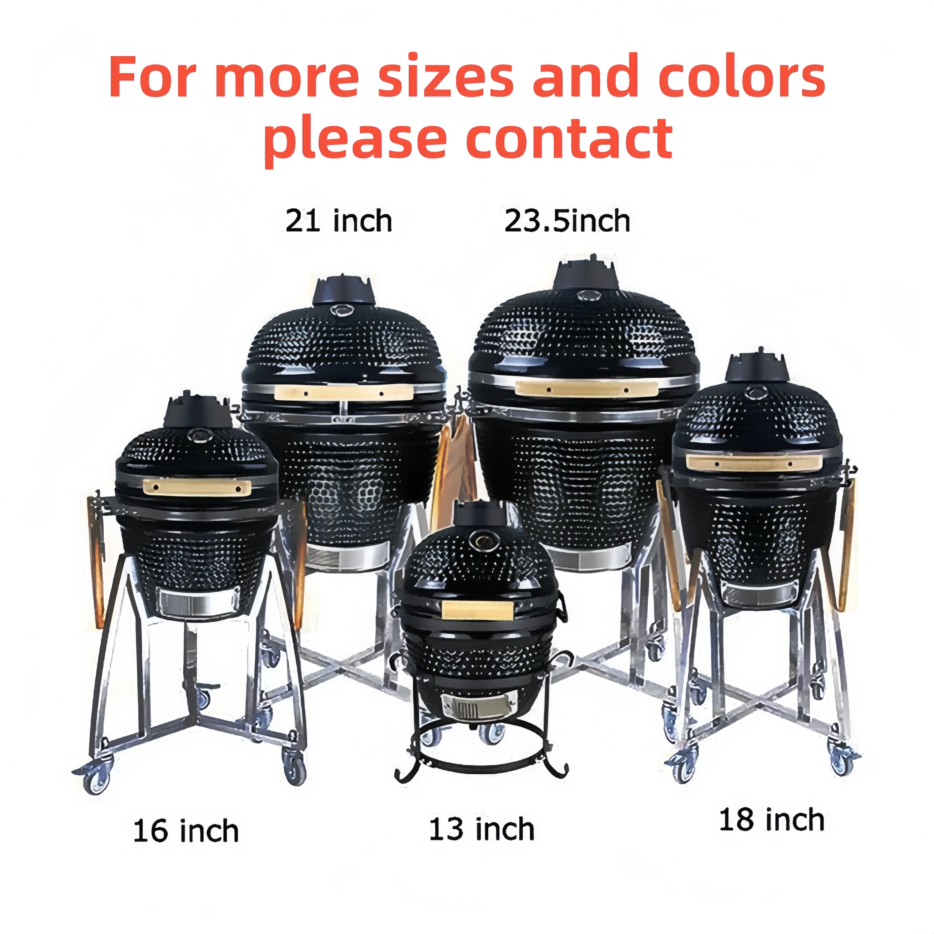 Ceramic Egg Kamado Outdoor Kitchen Garden Bbq Grill 13 18 21 23 24 27 29 Inch Spherical Pellet Smoker Camping Barbecue Asadores
