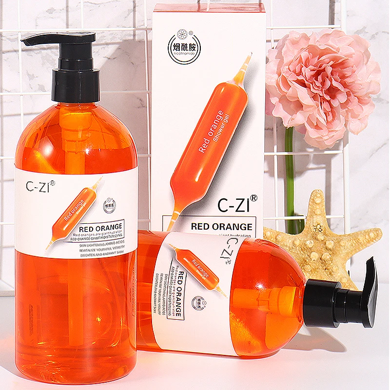 Skin Whitening Liquid Body Wash  Wash fragrance Radiant Skin Red Orange Hotel Shower Gel