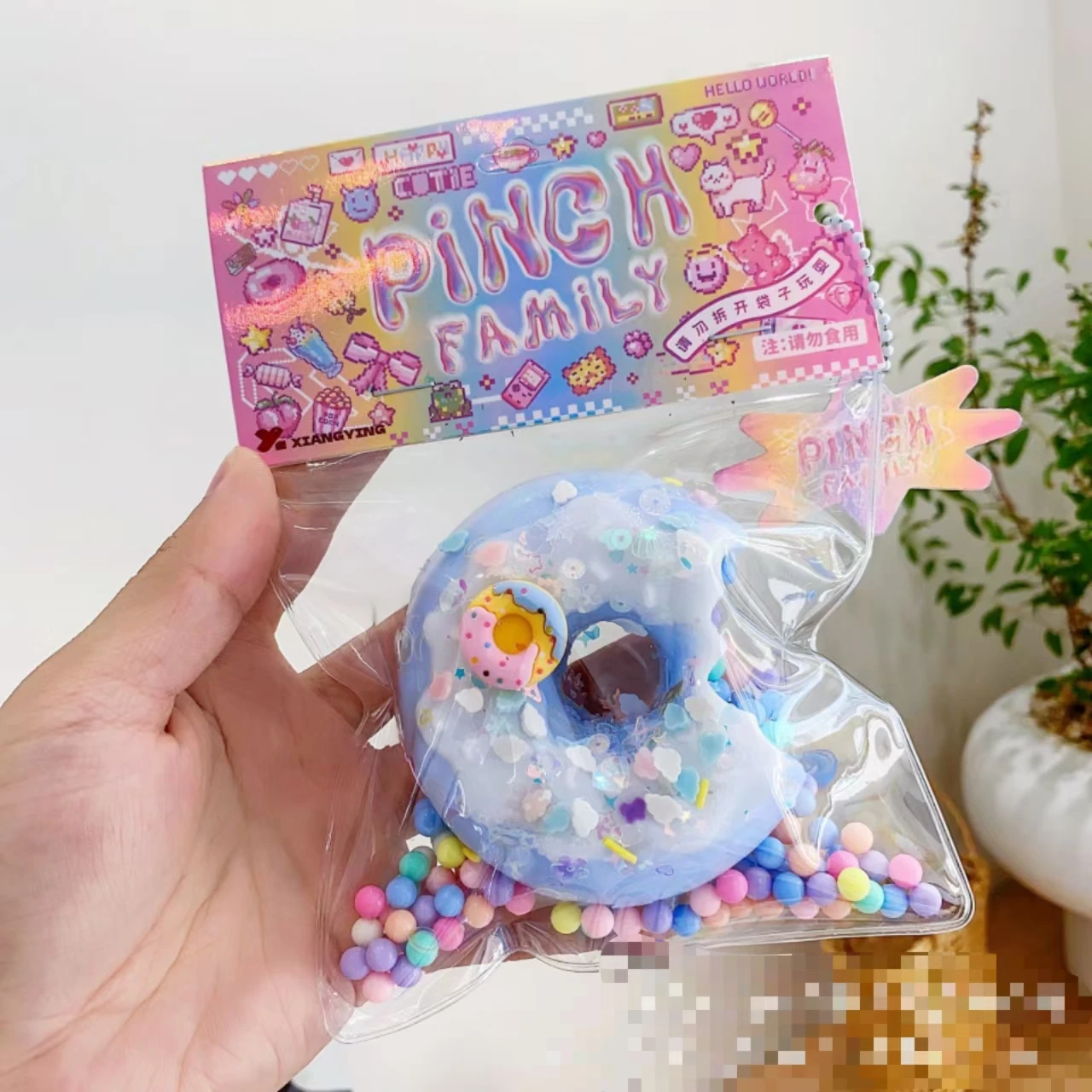 2024 Wholesale Cartoon Waffle Doughnut Squishy Pinching Decompression Toys Squeeze Fun Food Soft Stress Ball For Adults And Kids