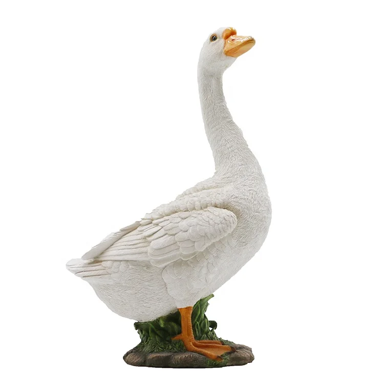 Realistic garden decor polyresin life size goose statue, vivid hand made decorative animal resin goose statue^