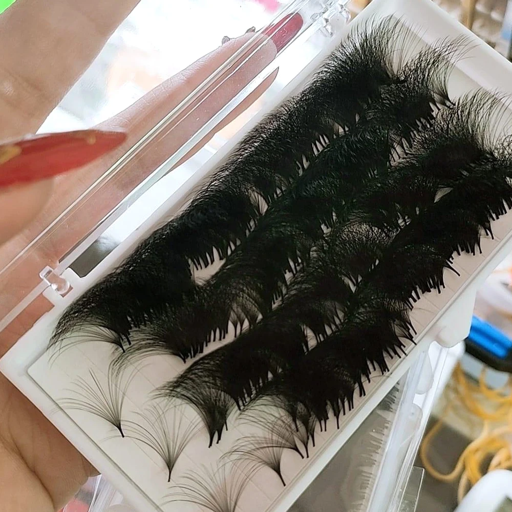 3D-14D Mixed Length Sharp Pointy Stem Pre Made Russian Premade Volume Loose fan eyelashes premade volume fans eyelash extensions