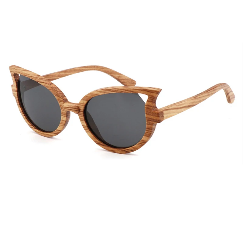 Уникальная форма новинка модные солнцезащитные очки с логотипом на заказ деревянные поляризованные зеброй