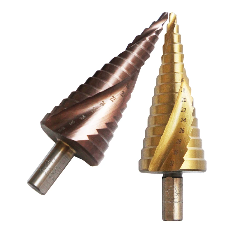 High Hardness Reaming Conical Tungsten Stainless Steel Metal Wood Drilling Titanium Coated Hss Step Drill Bit Set