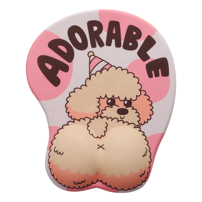 3D Animal Mouse Pad Cute Pattern Mousepad Made from Silica Gel with Comfort Surface Non-Slip PU/Rubber Base