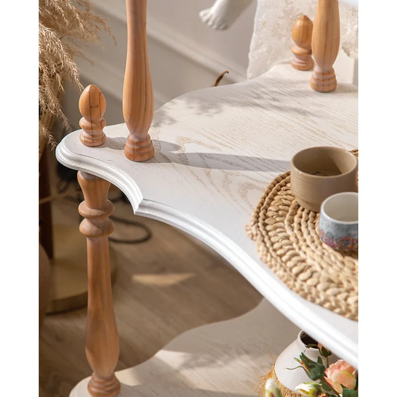 Household Retro Shelves Solid Wood Storage Rack Floor-Standing Shelves For Home Decor