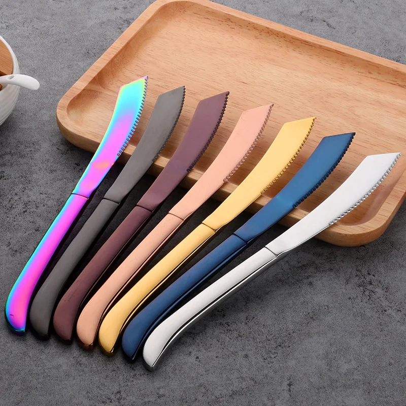Tableware Non Rust Golden Copper Stainless Steel Durable Steak Knife for Food