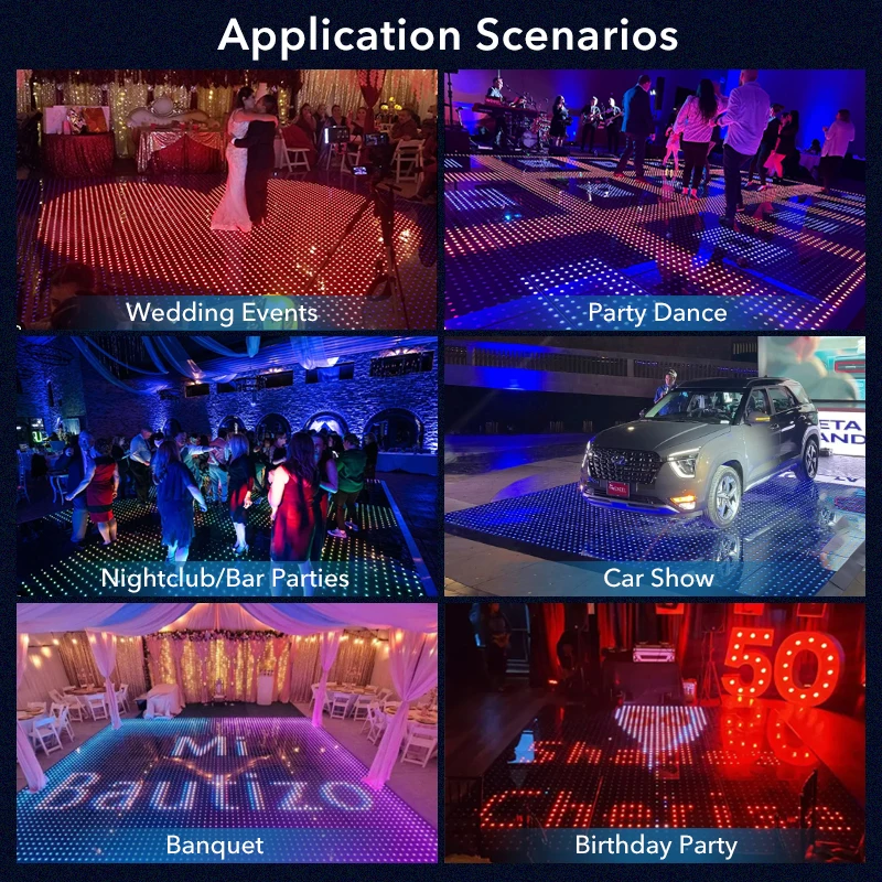 MOWL Wireless DMX Remote Control Magnet Digital Pixel LED Dance Floor Tile Danc LED Floor