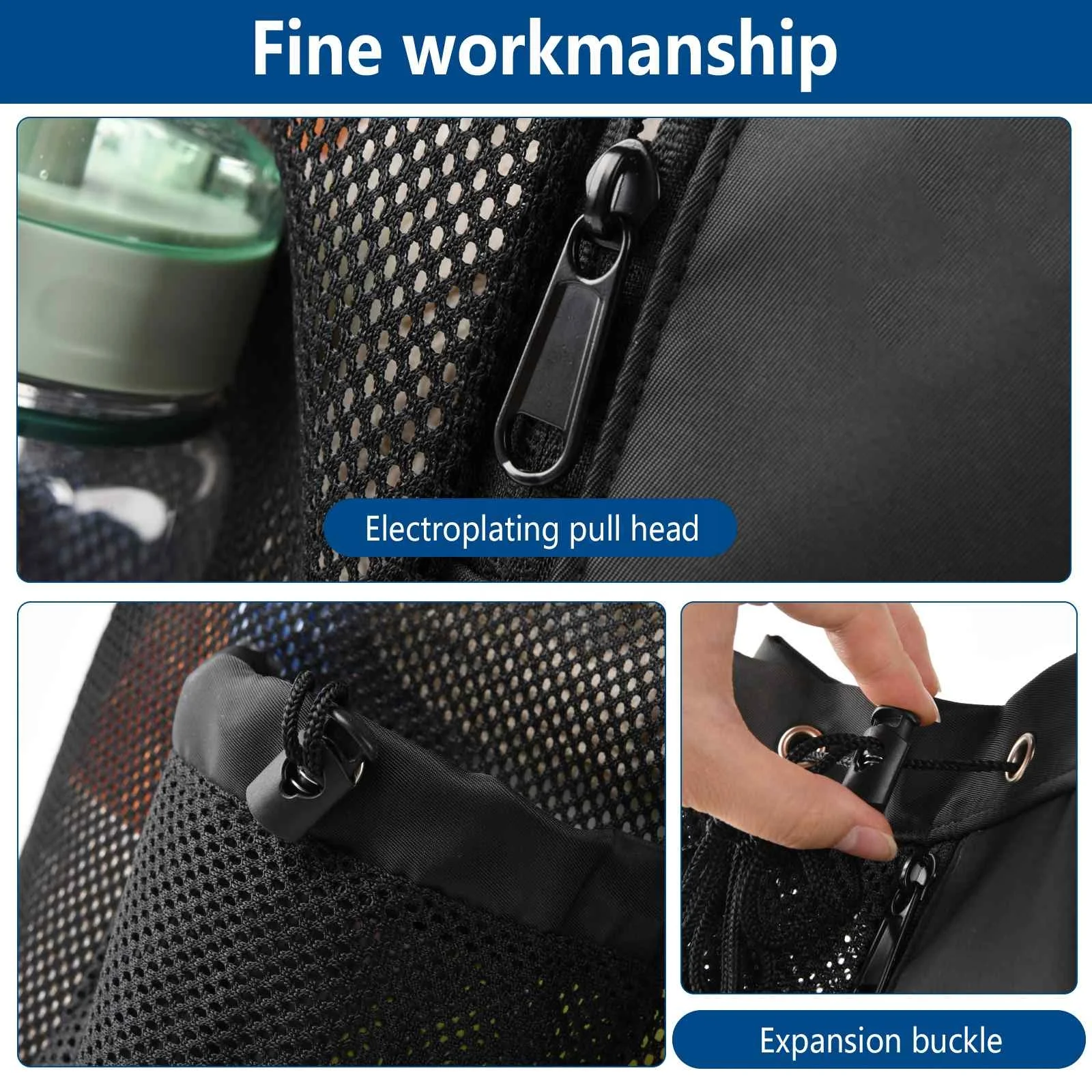 custom nylon foldable mesh polyester gym drawstring Backpack wet bag Pocket net mesh beach bag with logo arena swimming mesh bag