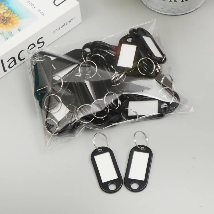 Accepted Customization Multi Colors Plastic Key Label Name Key ID Labels With Split Ring Keychain Key Tags Holder In Workplace
