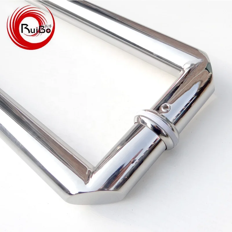 chrome stainless steel round tube D shape shower door handle