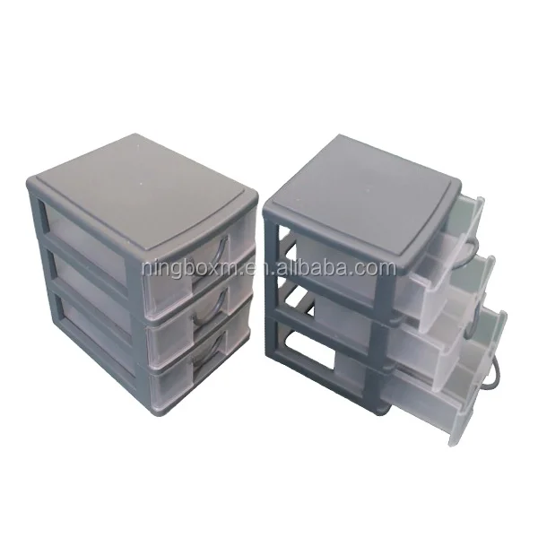 3 drawers foldable plastic storage box
