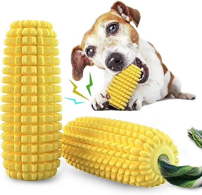 Dog Squeaky Toy Corn Chew Pet Toy Durable Squeaky Interactive Dog Toys for Small Meduium Large Breed