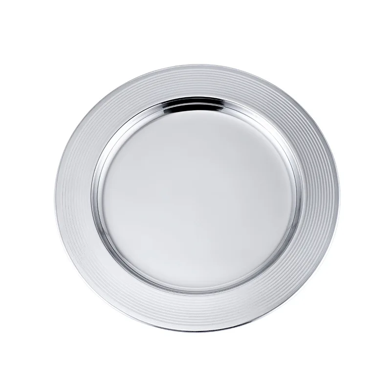 Electro plating treatment dinner plate stainless steel cake plate pie dish service plates with color options