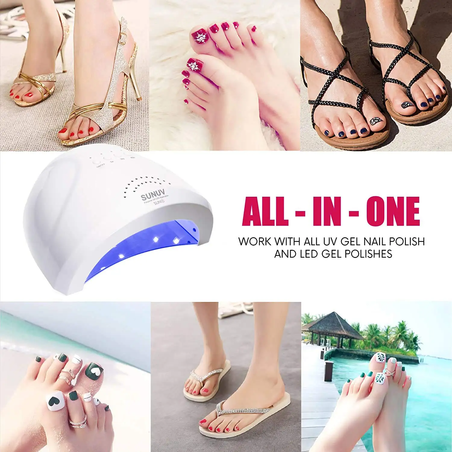 Hot UV LED Nail Lamp SUN Gel Nail Light for Nail Polish 48W UV Dryer with 3 Timers SUNone