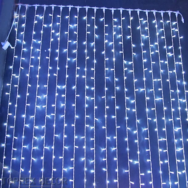 Waterfall Curtains with String Fairy Lights Decorative LED Fairy Light in Green Blue Pink Warm White for Christmas 220V/110V
