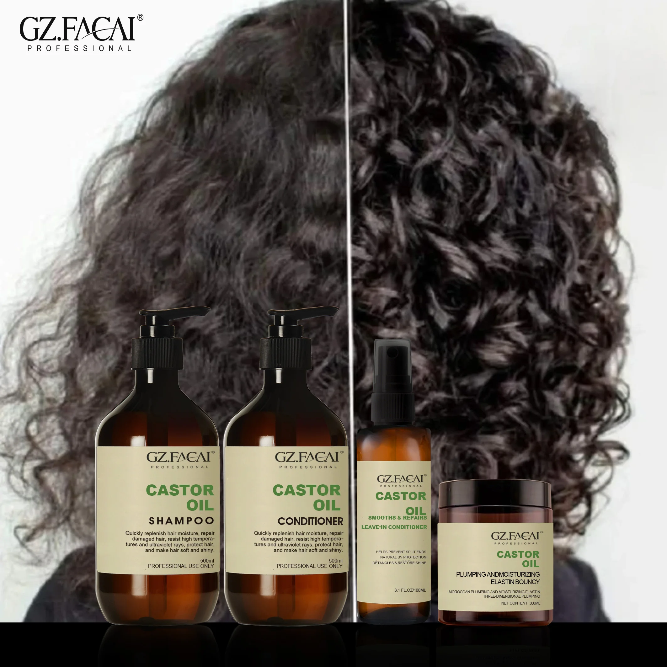 OEM/ODM Wholesale Hot Selling Organic Herbal jamaican black castor oil shampoo And Soften Waves Hair Curl Cream Set