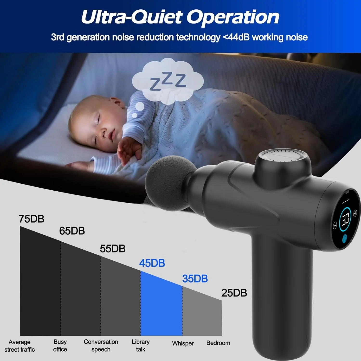 Nowcozy Pocket-Sized Deep Tissue Massager Gun with Carry Case, Muscle Mini Massage Gun with 30 Speeds