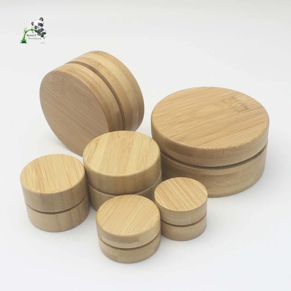 Hot Sale Luxury Cosmetic Cream Container 250g Natural bamboo aluminum jar with fast deliver ABJ--009C