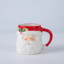 Christmas ceramic mug cartoon Creative Santa Mug  Coffee   Cup  3D modeling cup