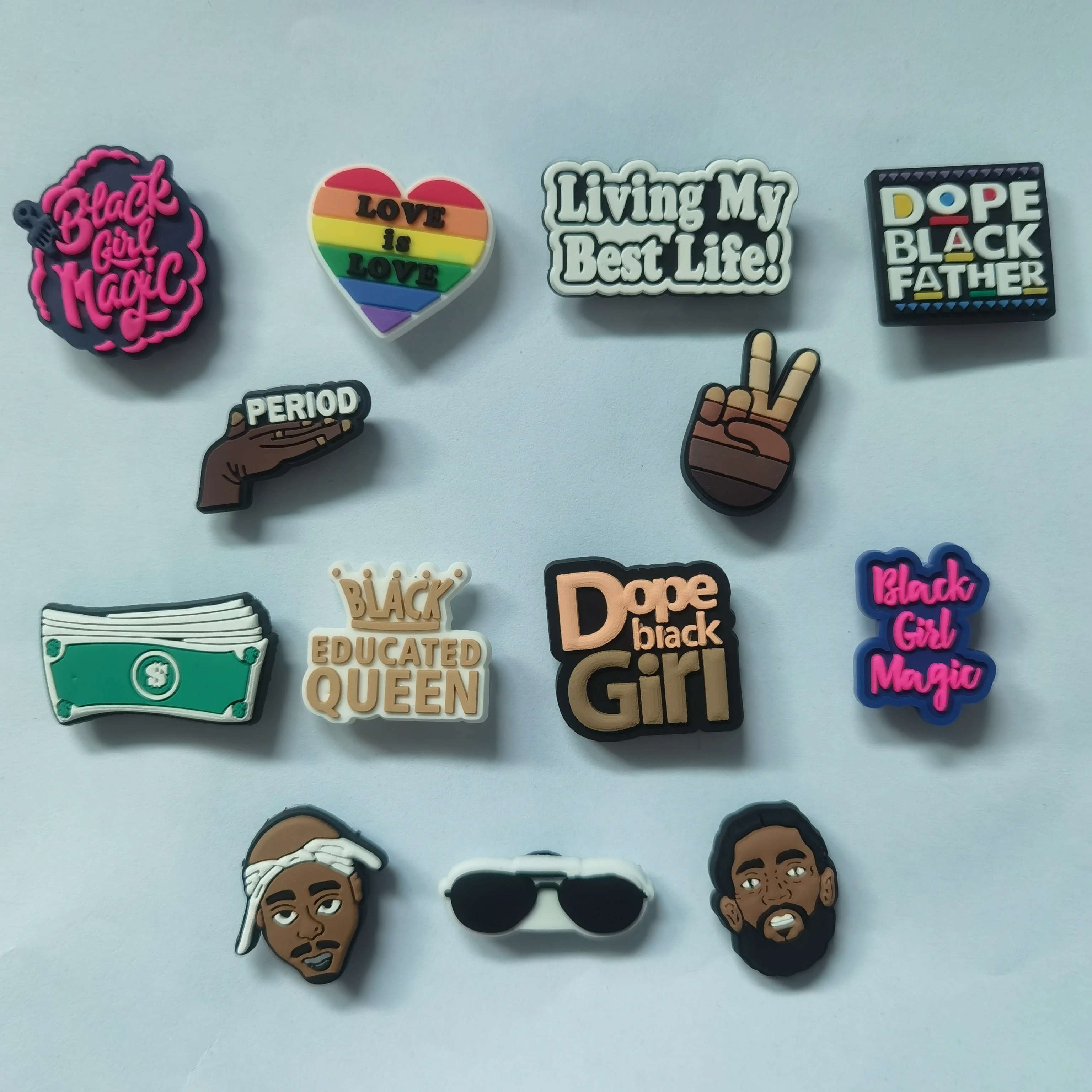 
Black Lives Matter Shoe Buckle Soft PVC Clog Shoe Charms Accessories for Jibz Croc Shoes Charm 