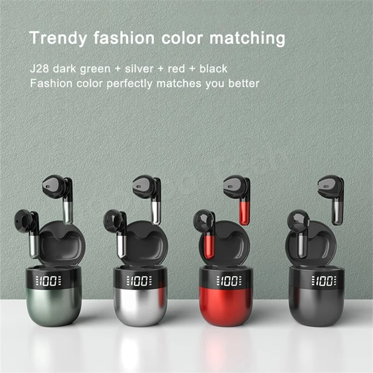 
2021 Hot Mini J28 TWS Bluetooth 5.0 Earbuds In Ear True Wireless Earphone Durable Earbuds with Microphone 