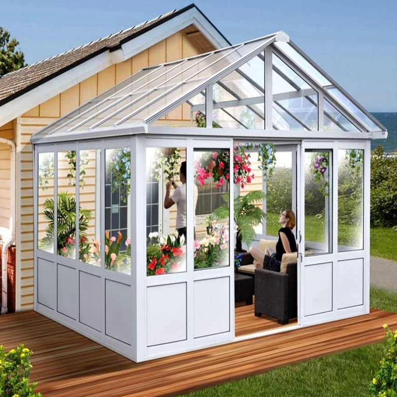 With Brand new high quality aluminum retractable pergola outdoor glass house 4 season veranda sunroom