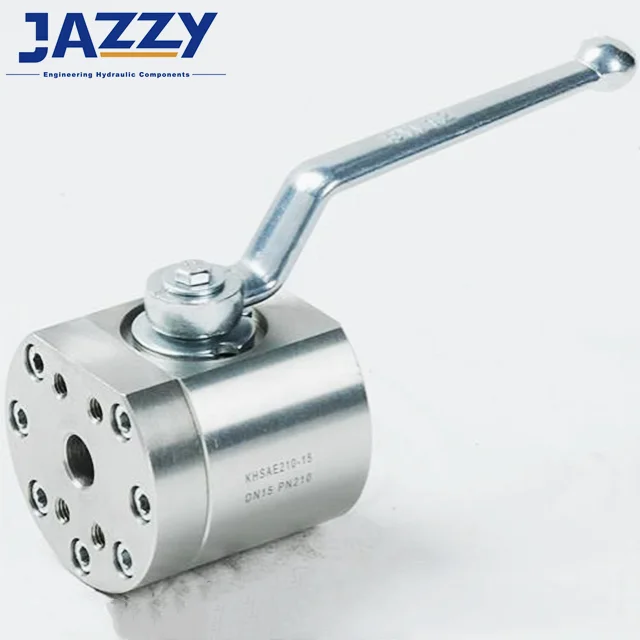 JAZZY KHB3K Series Multi-Way Manifold Mounted Ball Valves Three-way ball valve SAE Flange Hydraulic High Pressure Ball Valve