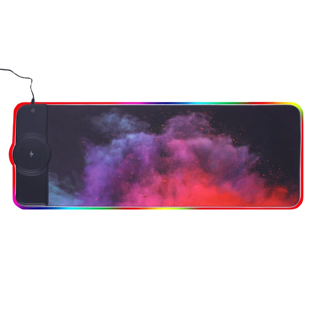 Factory Custom Large Size Wireless Charging USB Mouse Pad RGB Rubber Keyboard Pad Mouse Pad