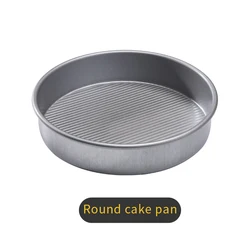 Heavy Duty Round Cake Pan,  Aluminized Steel Loaf Pan, 9inch,1 Pound, Silver corrugated surface design,silicone coating