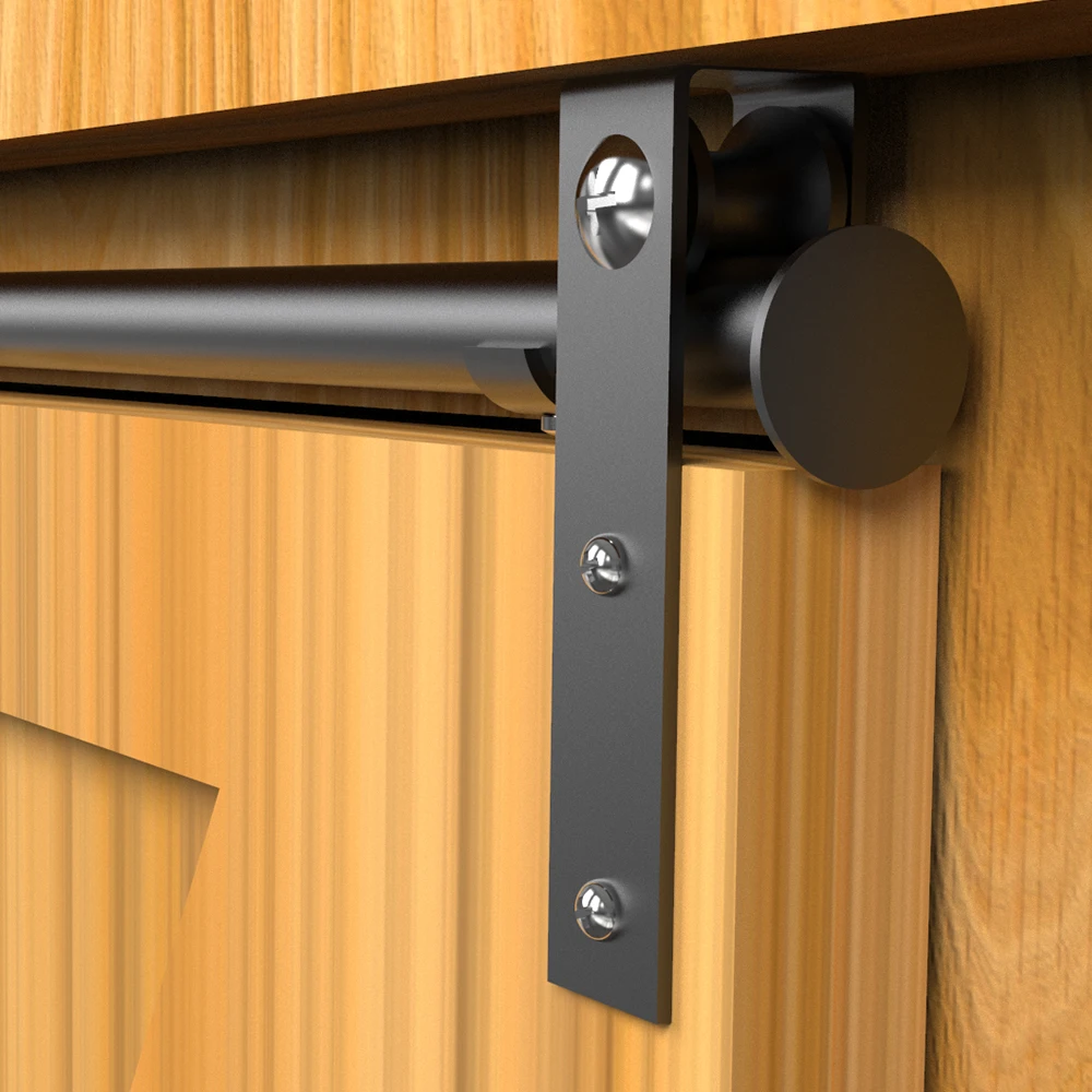 Wooden Mini Cabinet Carbon Steel Double Barn Door Whole Piece Hanging Rails Hardware Accessories Kit