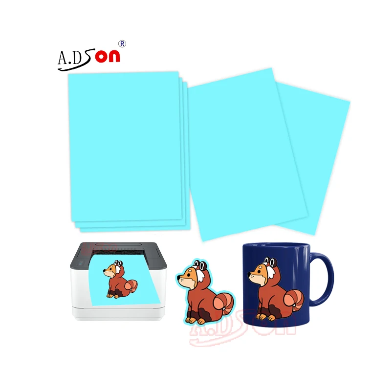 A.DSon Blue Backing Laser Inkjet Water Slide Transfer Decal Papers For White Text Pattern Printing