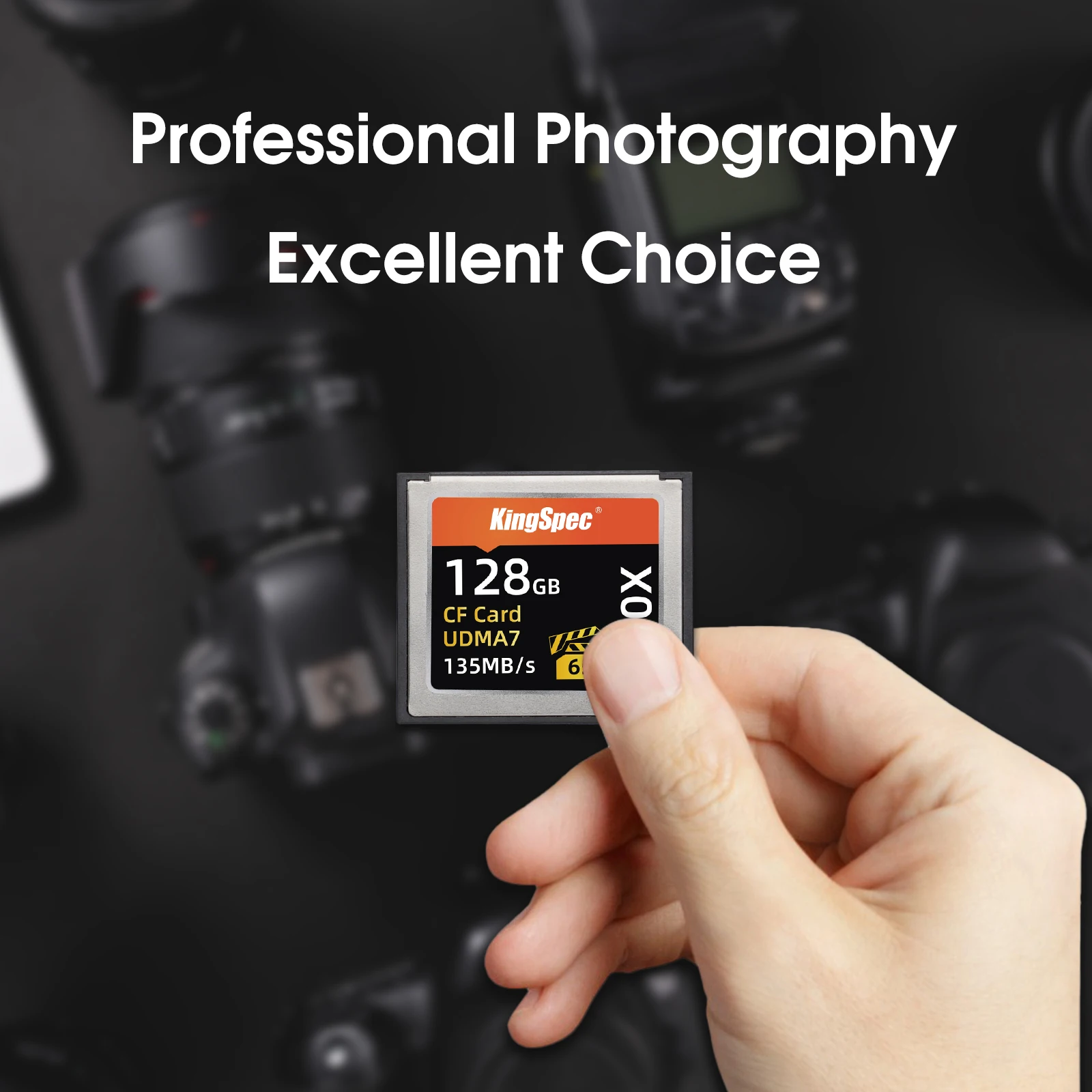 KingSpec новейший продукт 3D TLC NAND compact flash 4K 6K 8K видео 64 Гб карта памяти cf