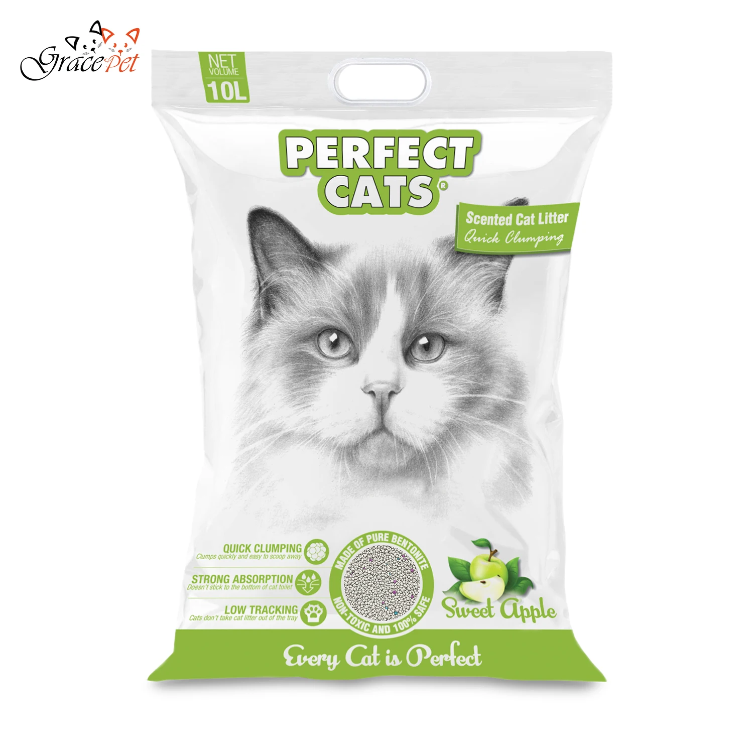 Kitty Litter Sand with Fragrance 10L OEM Easy Clean Cat Clean Bentonite Cat Litter