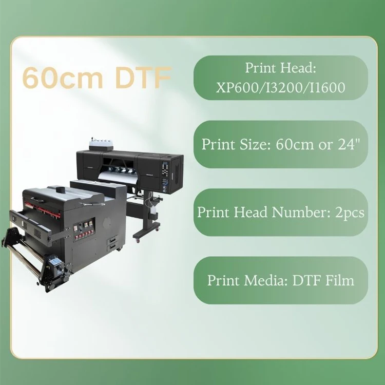 Dual Head Dtf принтер a2 печатная машина 60 см с Epson Xp600 для печати на футболках